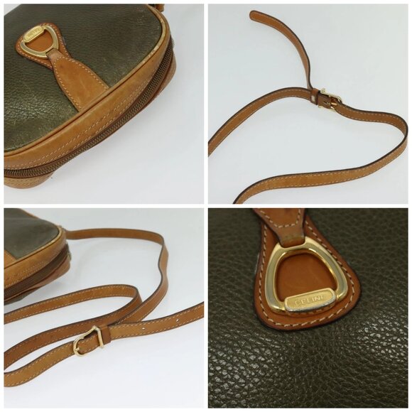 CELINE Shoulder Bag Leather Khaki Gold Auth BA2573 - Picture 16 of 16